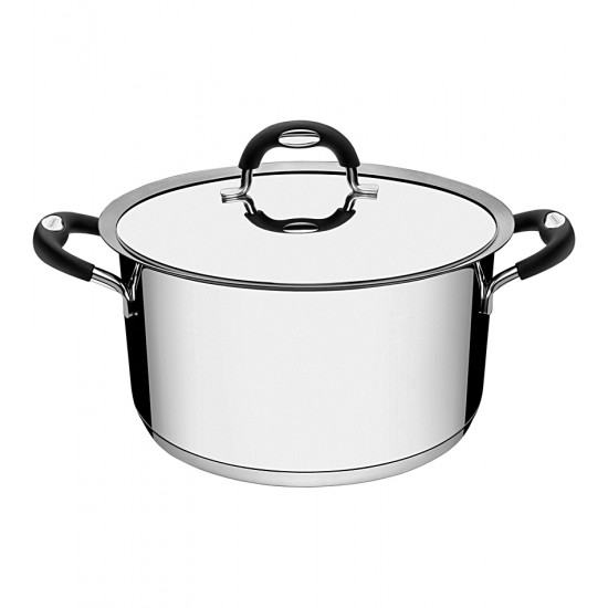 Caçarola 20cm 3,6 Litros Funda Duo Silicone Aço Inox Tramontina Com Tampa E Alças Em Silicone